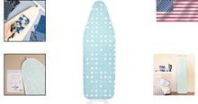 Load image into Gallery viewer, Aqua Blue &amp; Cream Wool Ironing Board Cover - Non-Slip &amp; Adjustable Design