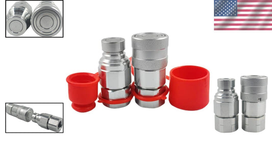 Compact 1/2" SAE-08 Flat Face Coupler - Reliable Quick Connect for Equipment