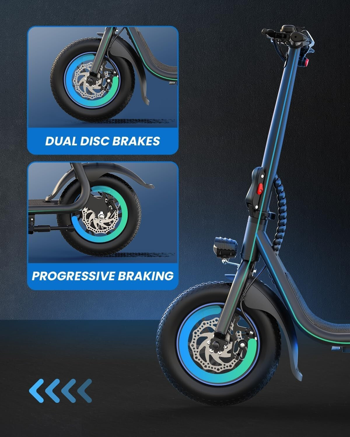 Adjustable-Cushioned Electric Scooter with Digital Display & 265 lbs Capacity