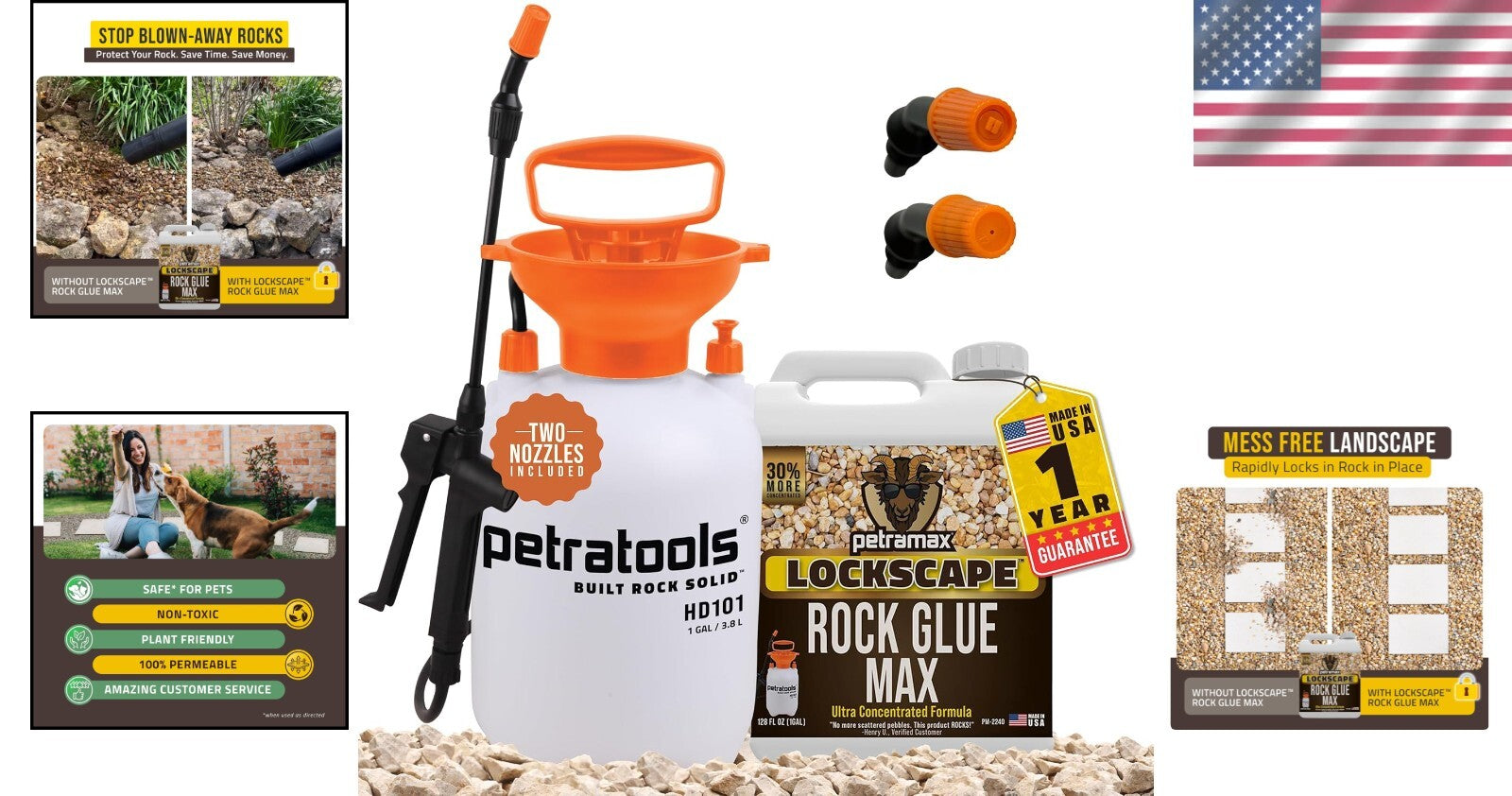 Concentrated Sticky Mulch Glue Bundle - Pump Sprayer for Landscape Adhesion