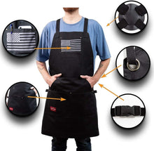 Load image into Gallery viewer, Stylish JayCee Apron for BBQs &amp; Cooking - 5 Pockets and Adjustable Fit