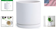 Load image into Gallery viewer, Compact 10" Round Ceramic Planter With Drainage Hole &amp; Protective Pad for Home