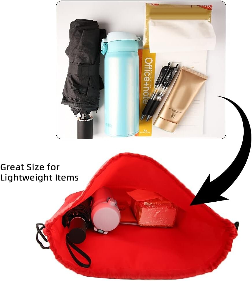 Durable Red Drawstring Backpacks: 60 Lightweight Cinch Bags for Travel & Gym