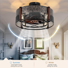Load image into Gallery viewer, Bladeless Flush Mount Ceiling Fan with Timer - Vintage Style for Small Spaces
