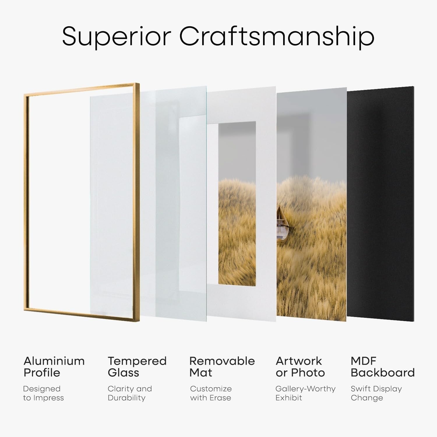 Classic Bronze A1 Poster Frame with Mat – 23.4x33.1” for Stunning Displays