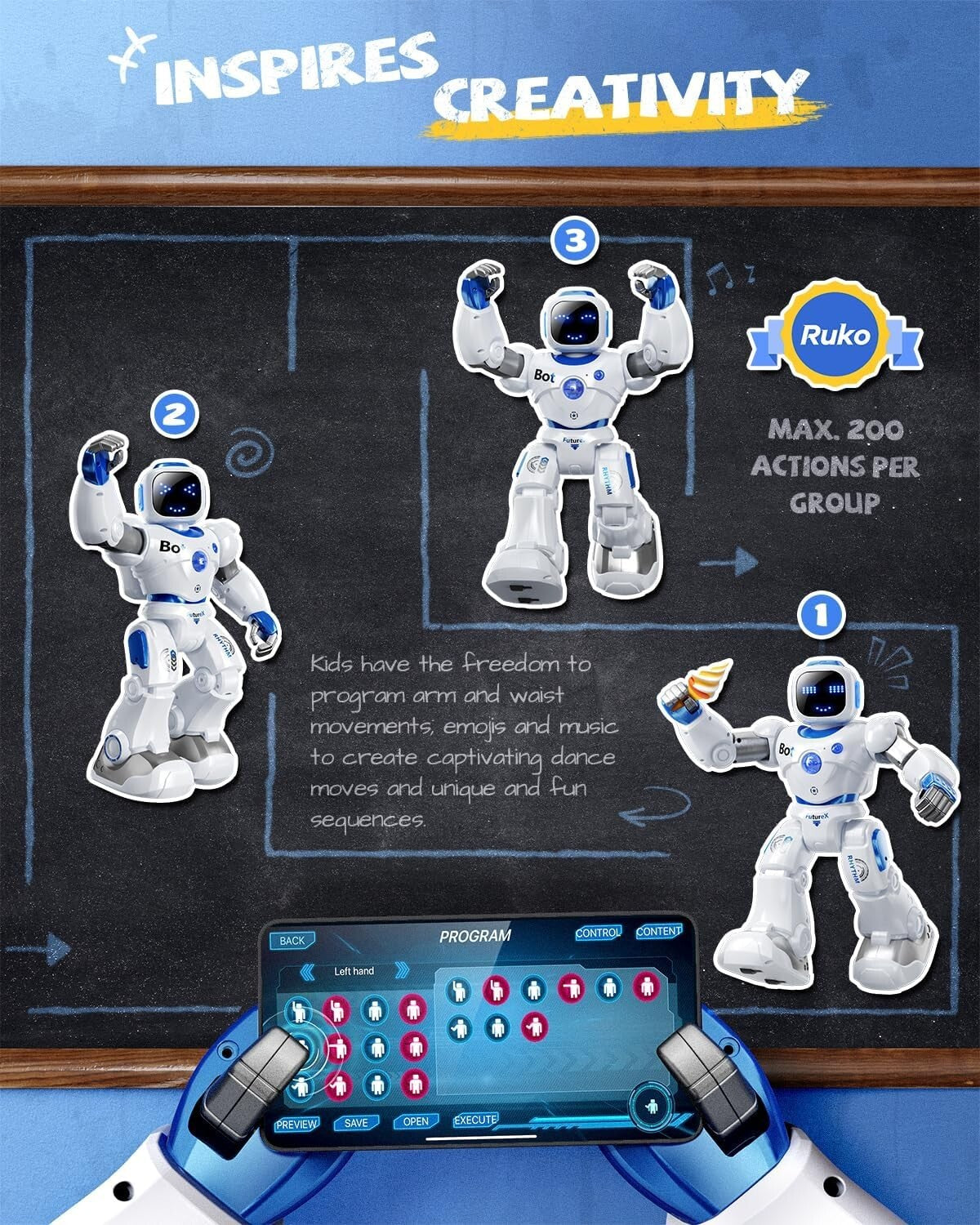 Rechargeable Voice-Controlled Robot for Kids - Perfect Gift for Ages 4-9