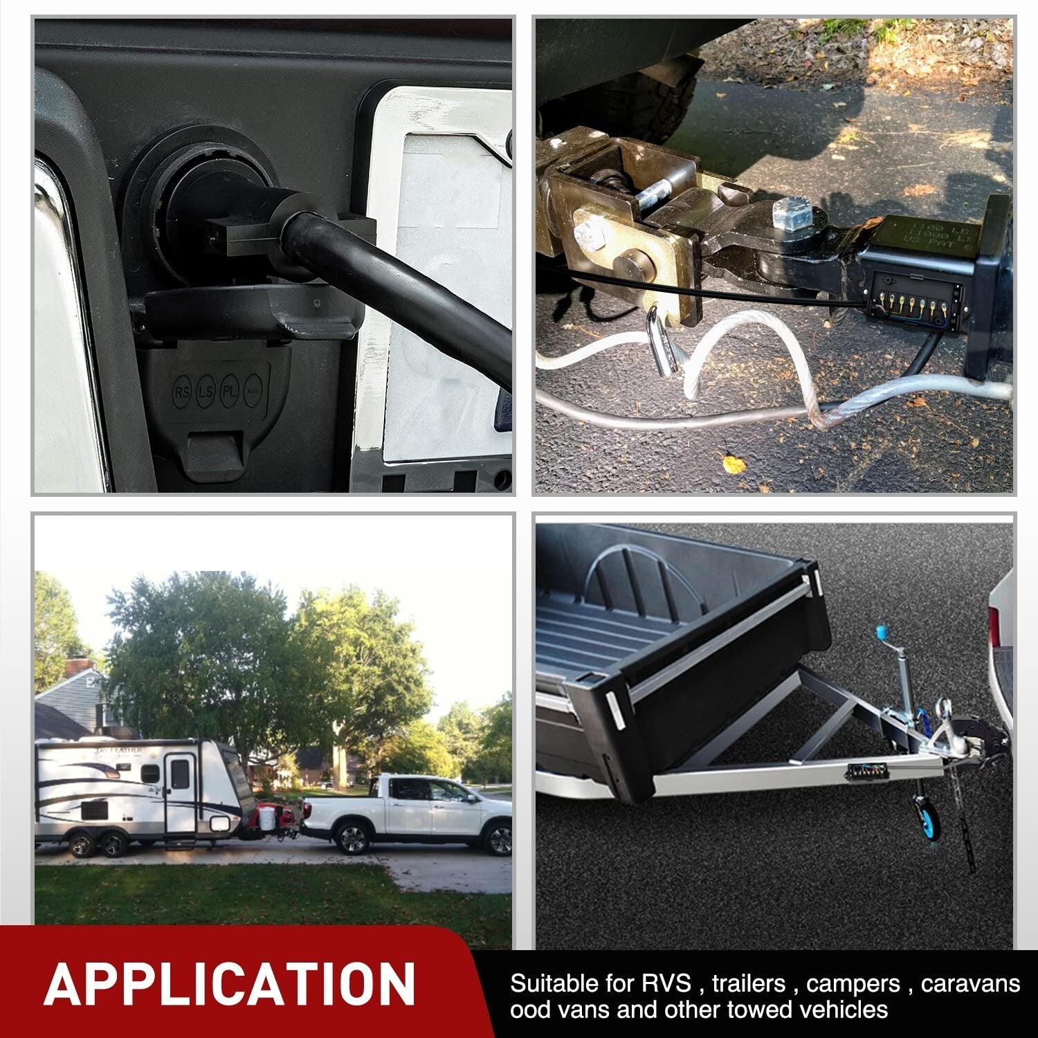 Weatherproof 16FT 7-Pin Trailer Wiring - Durable & Corrosion Resistant