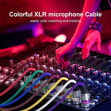 Load image into Gallery viewer, 2ft XLR Cable Set - 10 Colors, 3-Pin Male to Female for Mixer &amp; Speakers