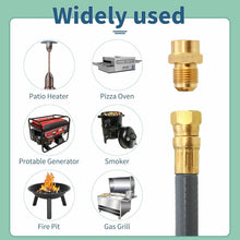 Load image into Gallery viewer, Heavy-Duty 12ft 1/2 Inch Natural Gas Hose with Quality Brass Fittings for Grills