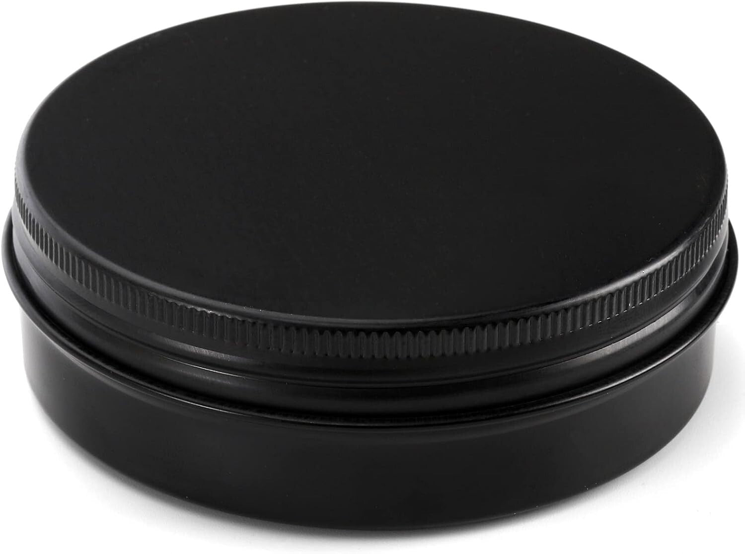 Compact Round 4 oz Matte Black Aluminum Tins - 48 Pack Storage for Crafts