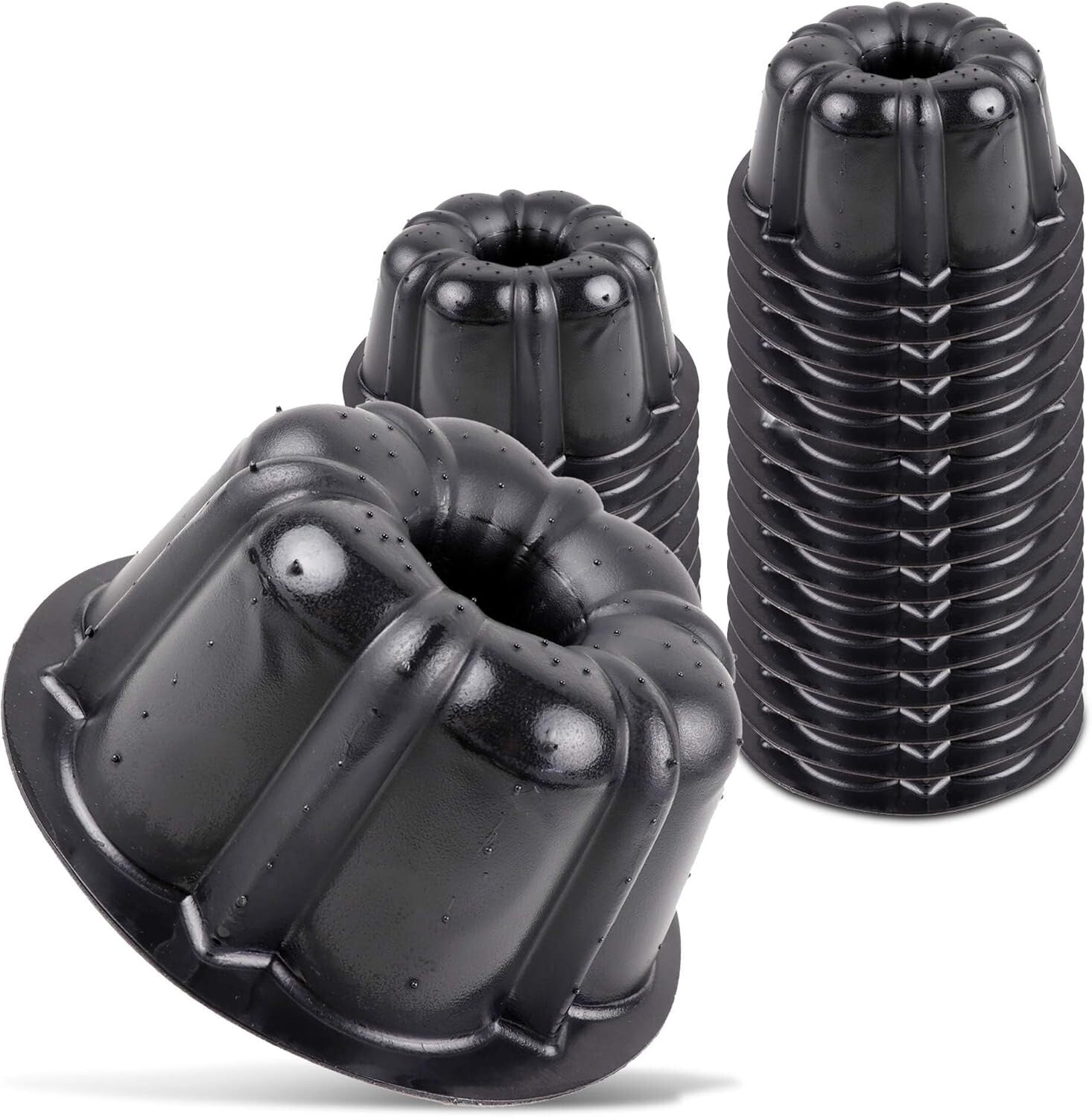 Innovative Bakeable Plastic Mini Cake Pan Set - 25 Pans + Storage Containers