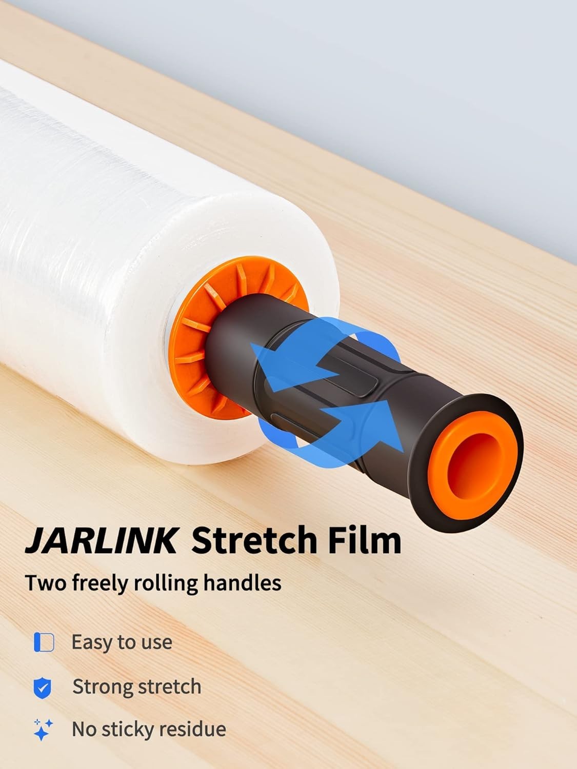 15" Heavy-Duty Stretch Film 4 Pack - Clear Packaging for Moving & Shipping