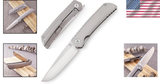 Premium Folding Pocket Knife with ZDP-189 Steel & Titanium Handle - 4.5 Inches