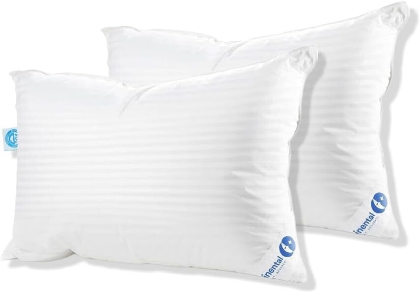 Elegant 700 Fill Power Hungarian Goose Down Pillows - 20 x 26 Inches, Pack of 2