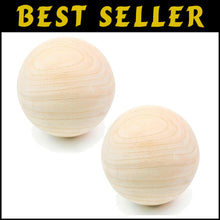 Load image into Gallery viewer, 7-Inch Natural Wood Craft Balls - Perfect for DIY Decor &amp; Projects (Set of 2)