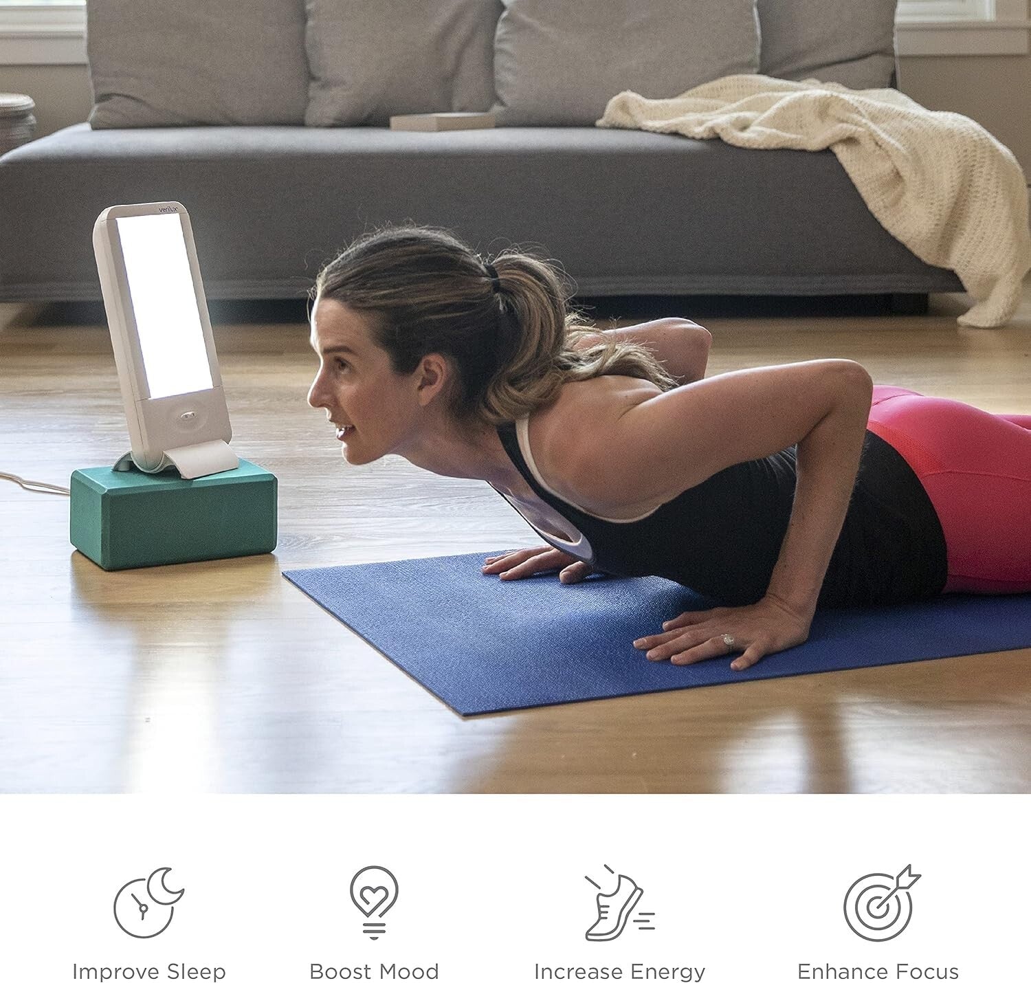 Compact 10,000 Lux HappyLight with Interchangeable Lenses - Safe Light Therapy