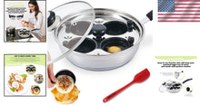 Load image into Gallery viewer, Elegant 4-Cup Stainless Steel Egg Cooker with Bakelite Handle—Stylish &amp; Safe