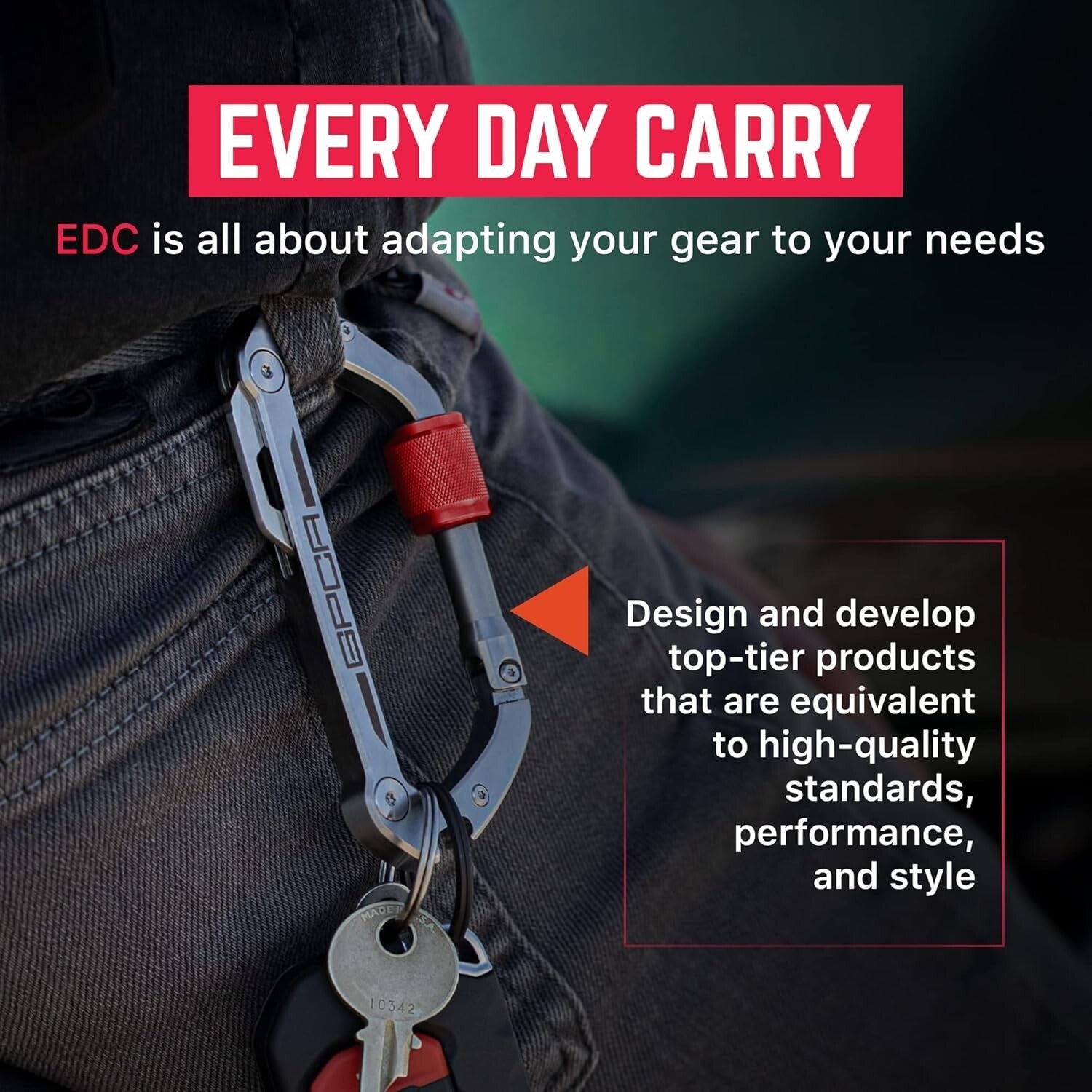 Premium Carabiner Keychain Clip with Auto-Lock and Bottle Opener Functionality