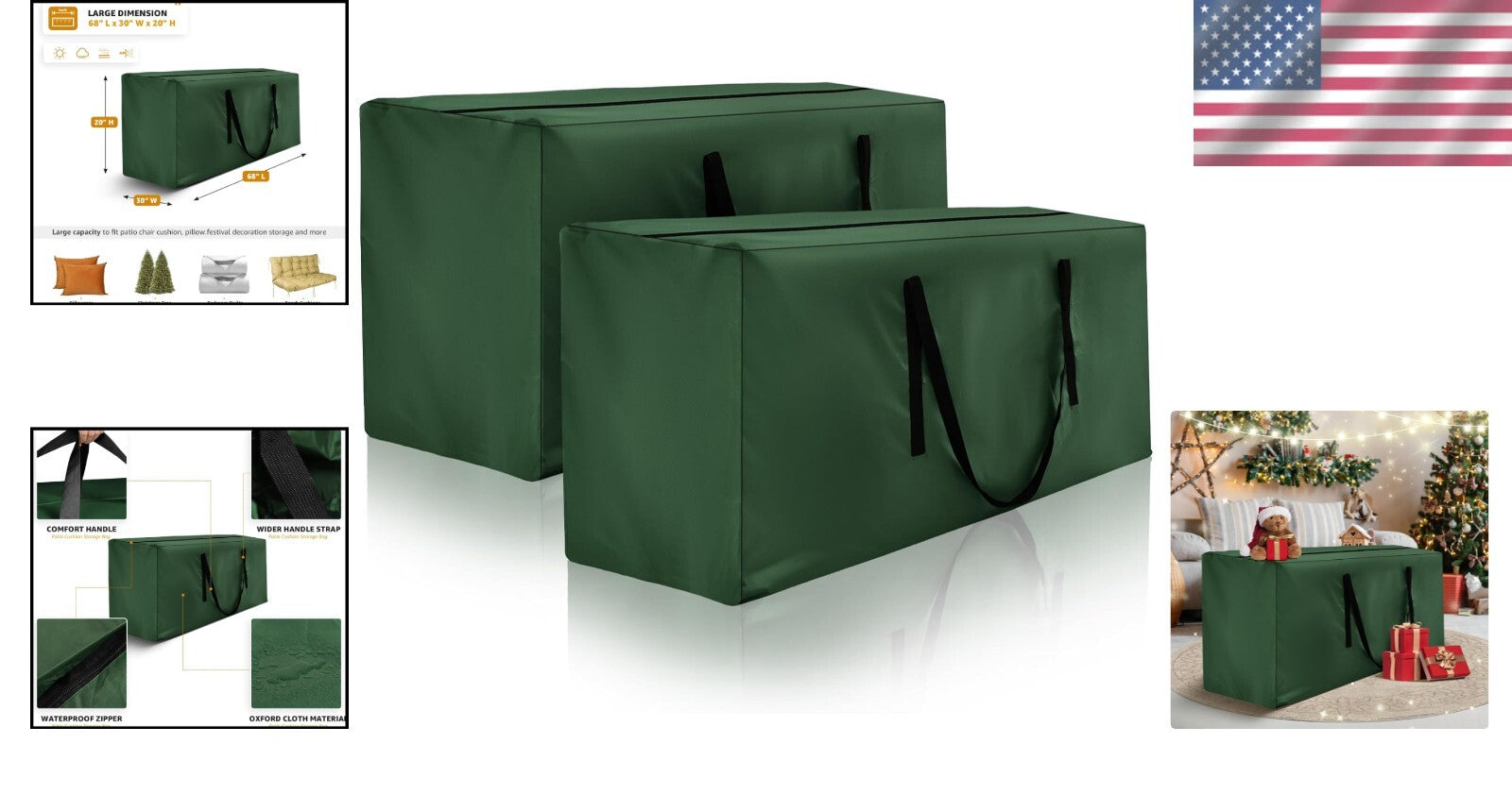 Durable Multi-Functional Storage Bag Set for 12ft Trees & Outdoor Gear - 2 Pack