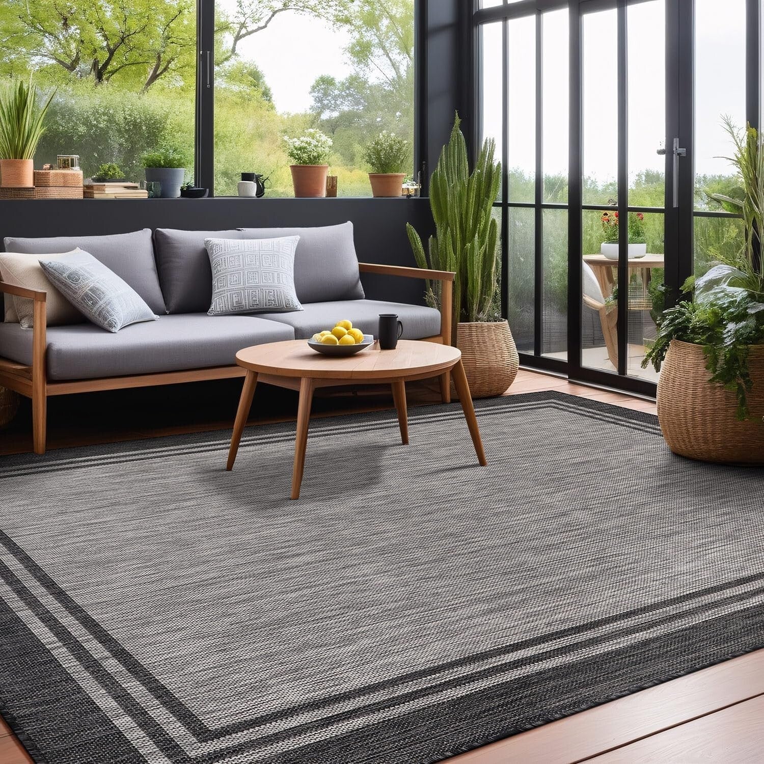 8x10 Waterproof Outdoor Rug - Elegant, Stylish for Patio & Interior Spaces
