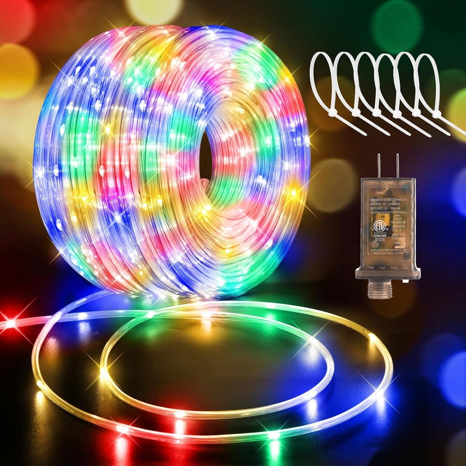 Versatile 1200 LED Flexible Rope Lights with 8 Modes for Indoor/Outdoor Use