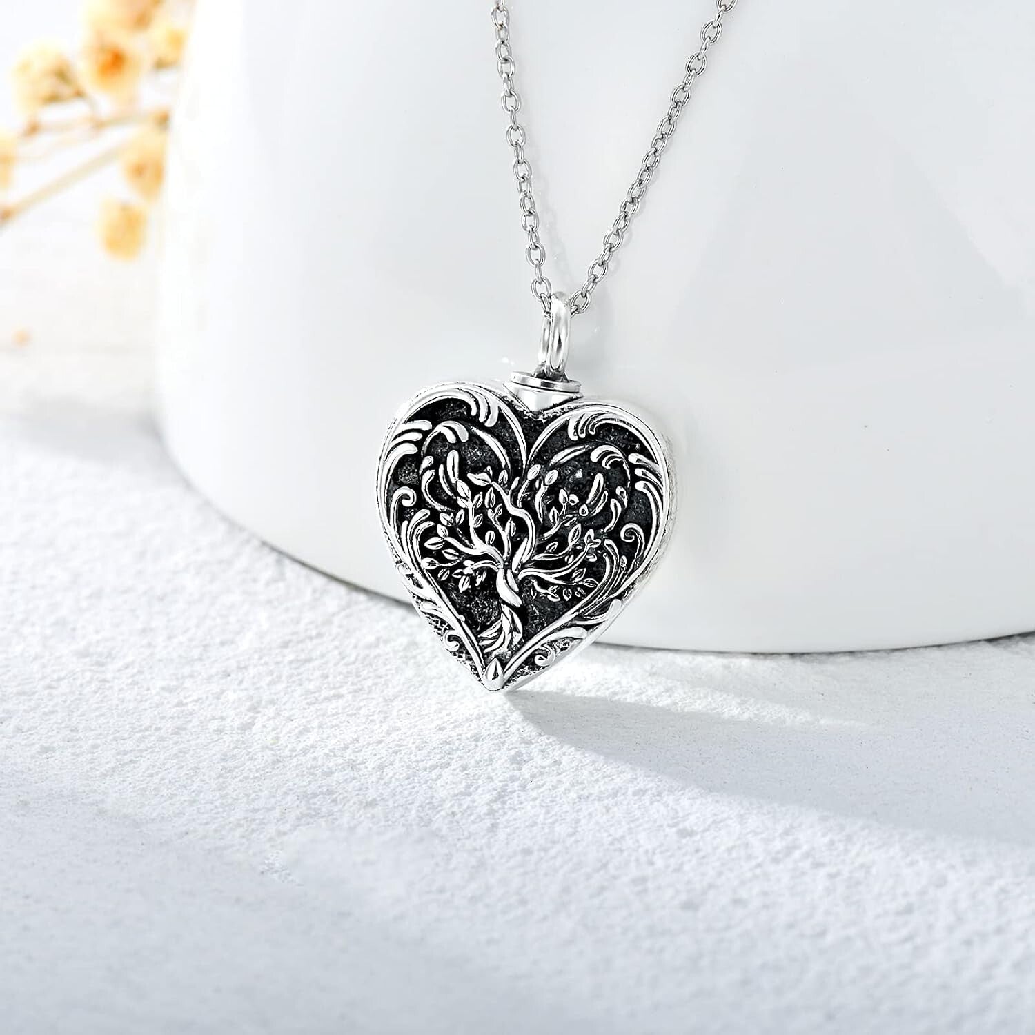 Adjustable Tree of Life Ashes Necklace in Sterling Silver - A Keepsake for All