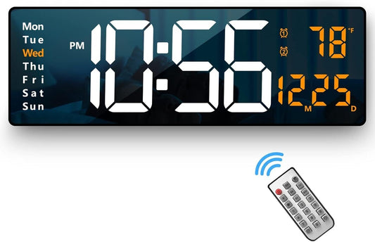 Stylish 16.2 Inch LED Wall Clock – Modern Design with Remote Control Features