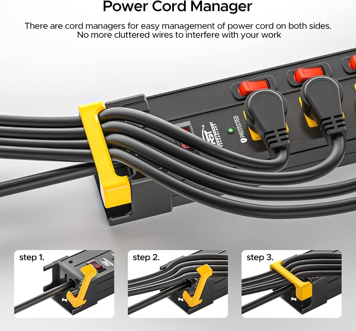 Durable 9FT Metal Power Strip with 12 Outlets & Individually Controlled Switches
