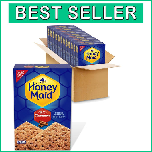 12 Boxes of Crunchy Cinnamon Graham Crackers - Perfect Snack for Kids and Adults