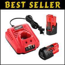 Load image into Gallery viewer, Milwaukee M12 Lithium Battery Starter Kit: 2x 3500mAh Batteries + Fast Charger