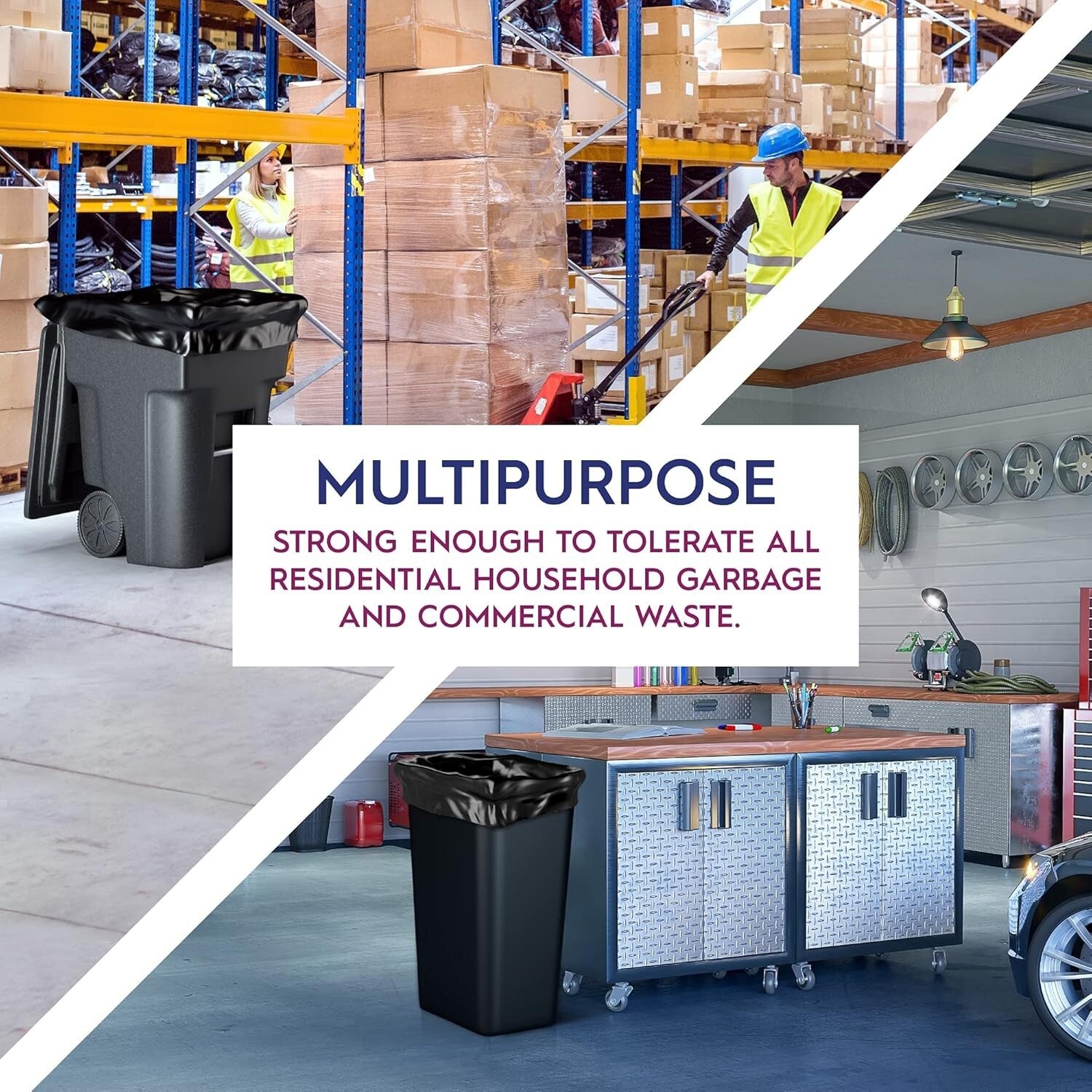 Durable 13 Gallon Trash Bags with Star-Seal Design - 200 Count Leak-Proof Pack