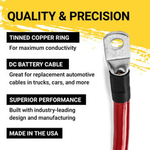 Load image into Gallery viewer, Ultra-Reliable 4 Ft 2 AWG Battery Cable Set - For DC Applications, Made in USA