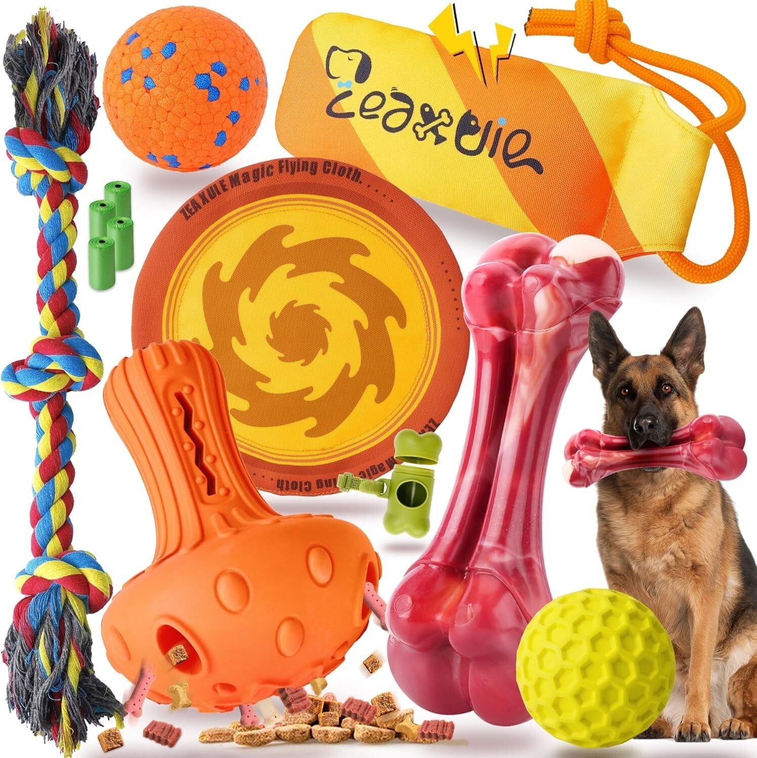 12-Pack Heavy-Duty Dog Chew Toys for Aggressive Chewers - Ultimate Fun Set