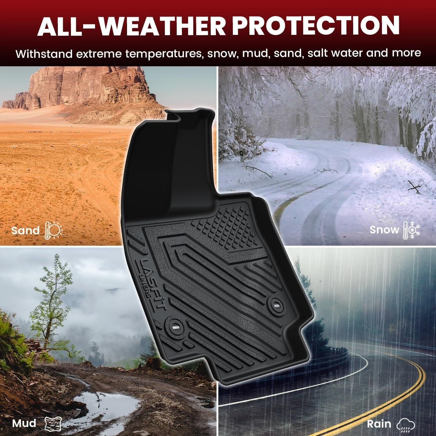 Durable Non-Slip Rubber Mats for Lexus RX 2023-2025 - Odorless TPE Liners