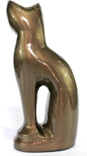 Load image into Gallery viewer, Elegant Cat-Shaped Metal Cremation Urn - 9" Memorial Container for Pet Ashes