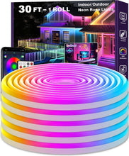 Load image into Gallery viewer, Flexible 30FT Neon LED Lights with App Control – Perfect for Indoors &amp; Outdoors