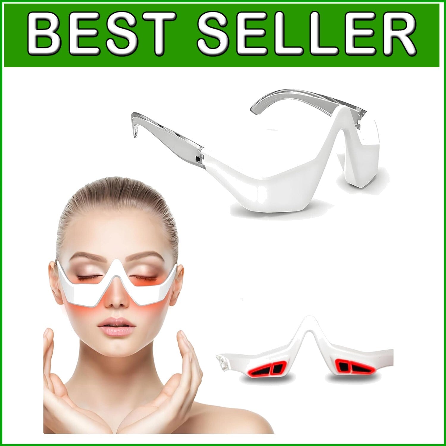 Professional Red Light Glasses for Under Eye Care- Reduce Puffiness and Wrinkles