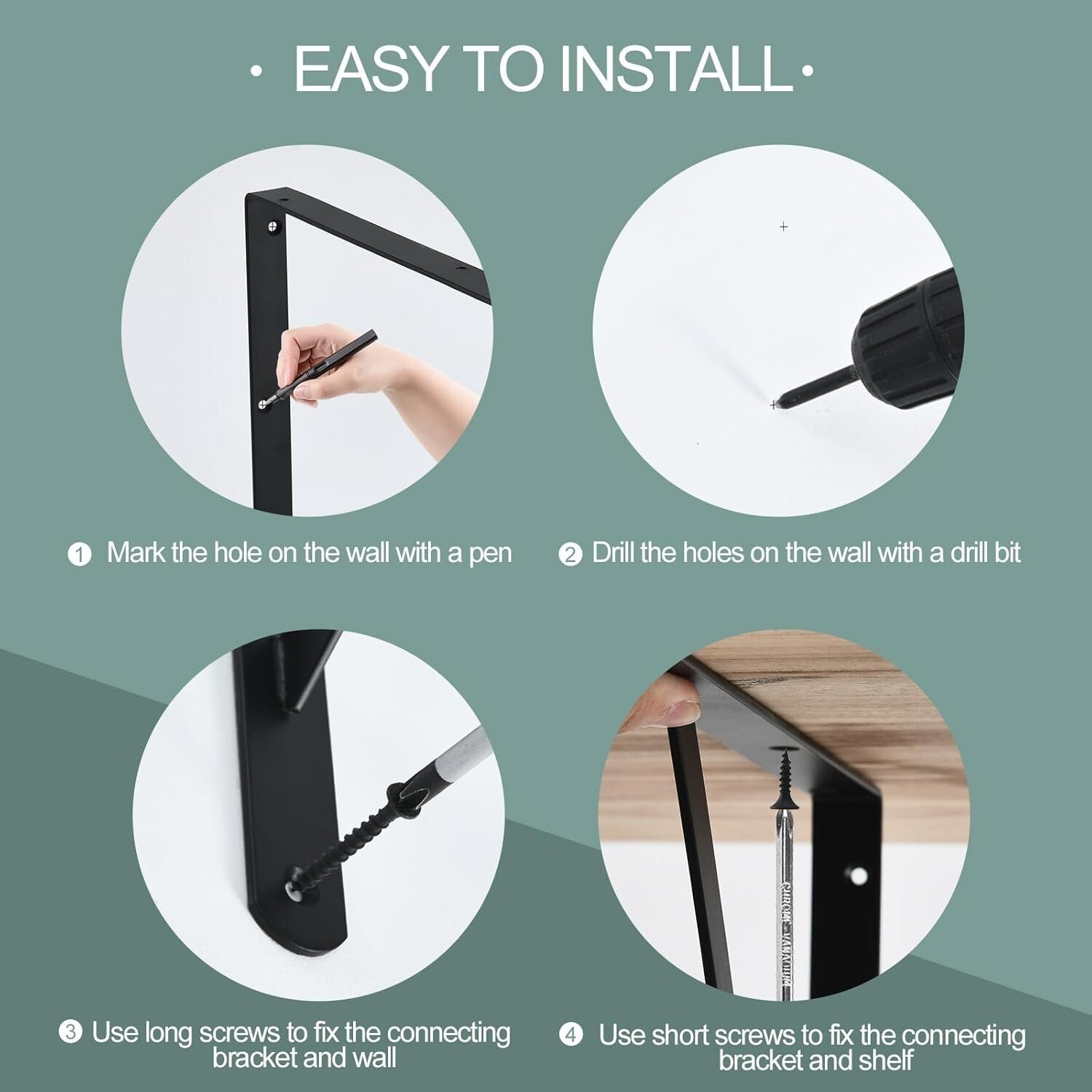 Premium 16-Pack Heavy Duty Shelf Brackets - 240lb Capacity, Powder Coated Finish