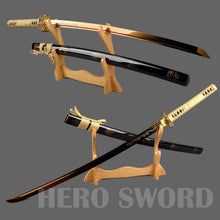 Load image into Gallery viewer, Combat-Ready Gold Dragon Katana - 70cm Length with Beautiful Hardwood Handle