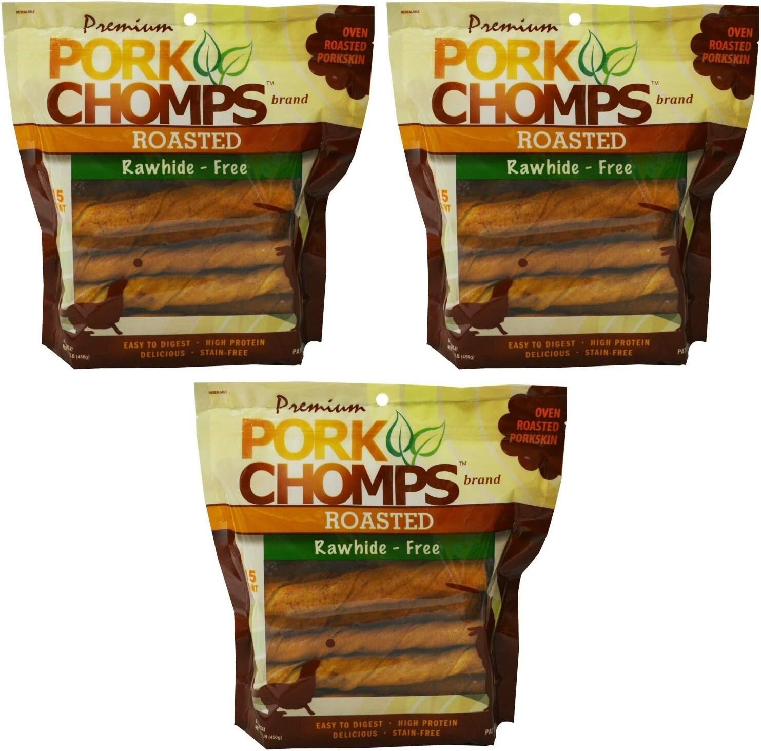 Long-Lasting Rawhide-Free Pork Chews - 45ct for Large Dogs | Digestible Joy