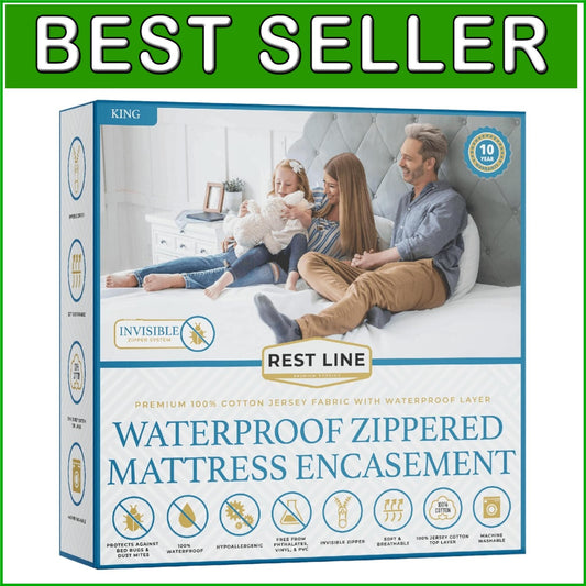 Luxury King Size Mattress Protector - 100% Cotton, Waterproof, and Bed Bug Proof