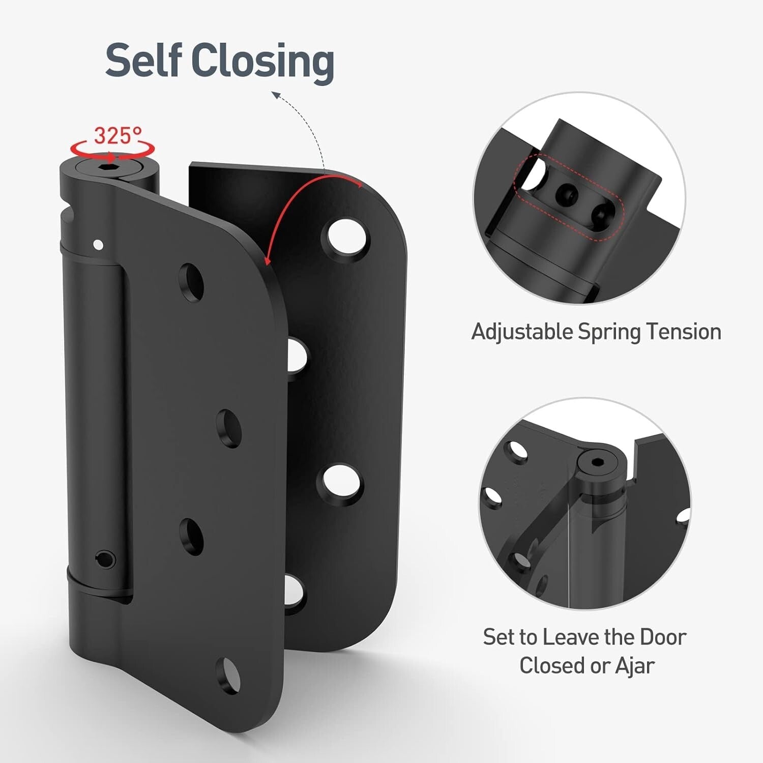Soft Close Door Hinges - 4 Pack, Matte Black, Ideal for Residential & Commercial