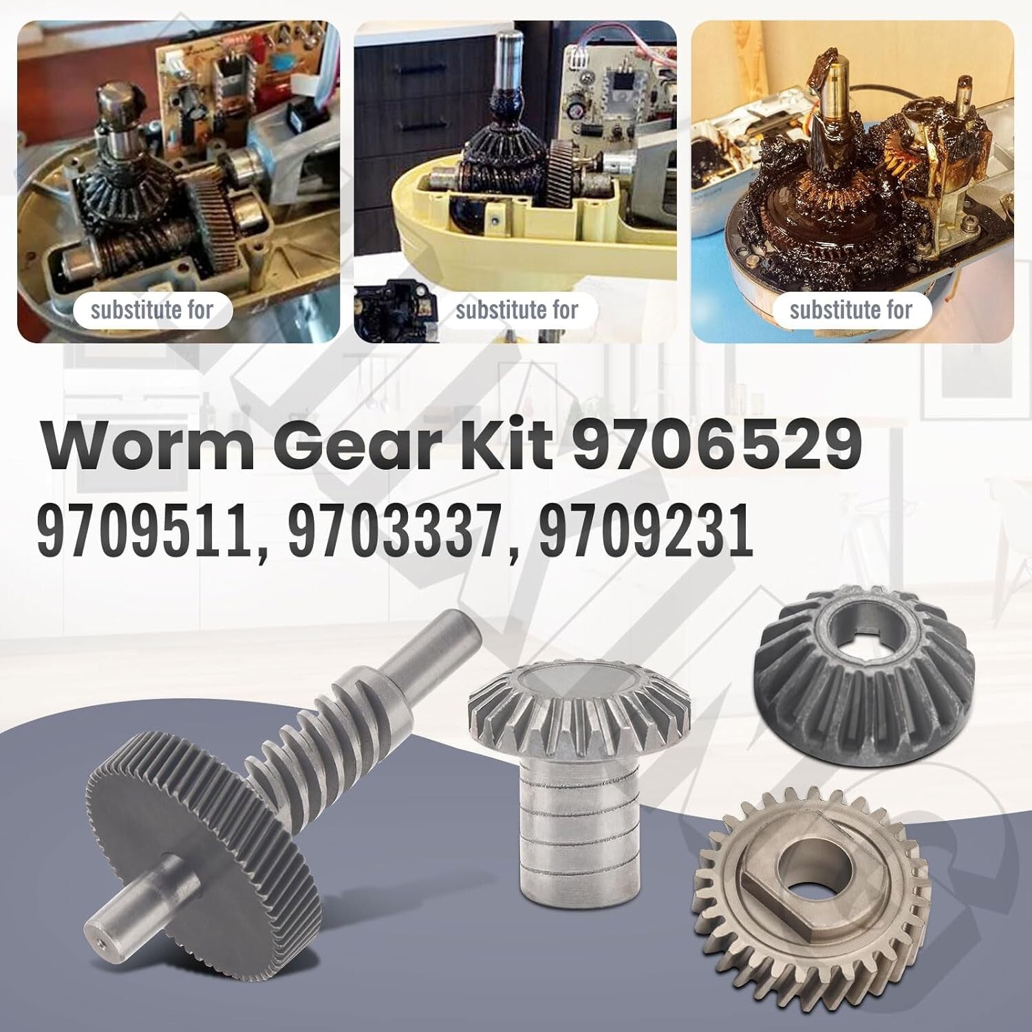 Durable Worm Gear Kit for KitchenAid 5QT & 6QT Mixers - Easy Install with Tools