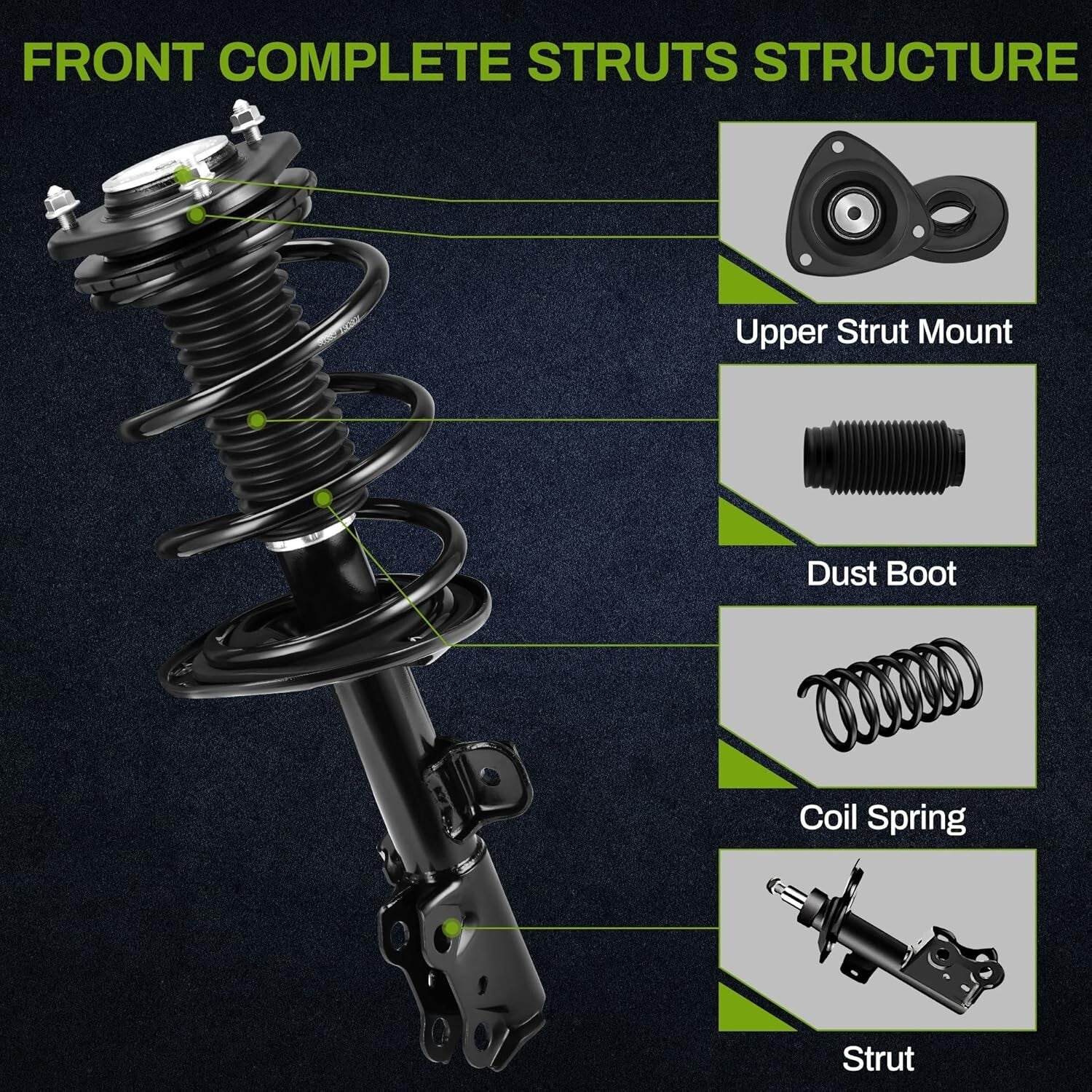 All-in-One Front Strut Set for 2006-2012 RAV4 - Safety & Performance Boost