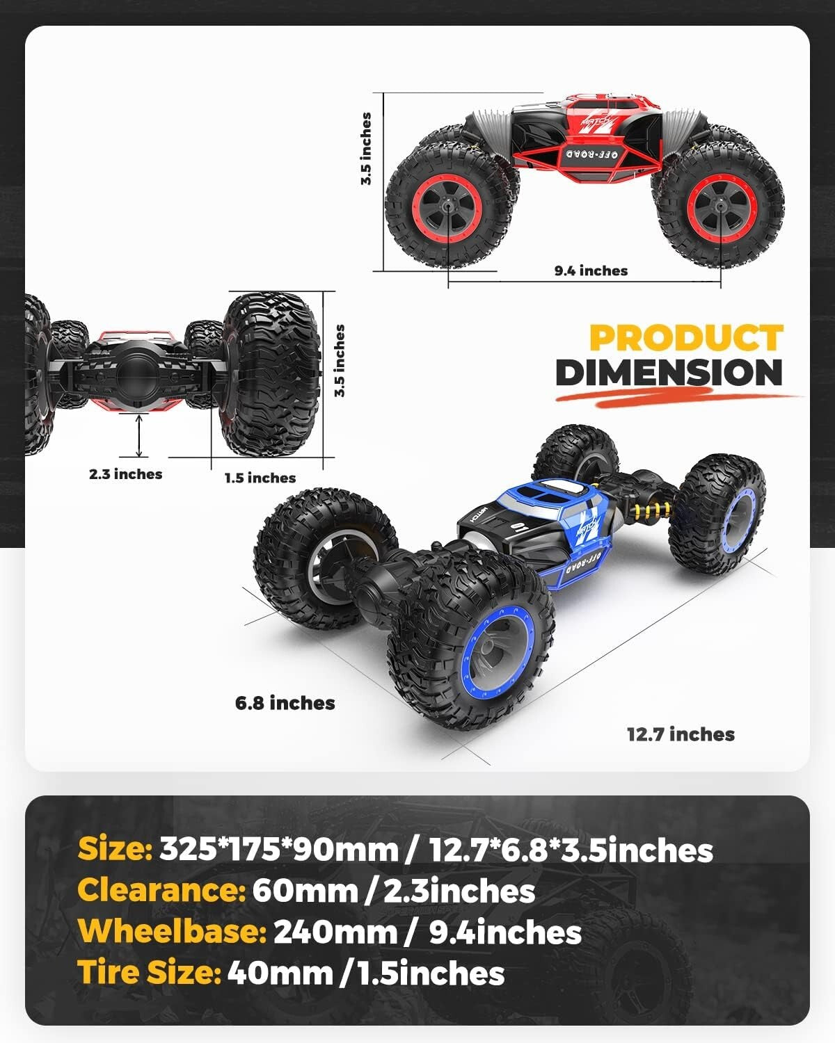 All-Terrain 15 KMH Remote Control Car - Perfect Birthday Gift for Boys 6-12