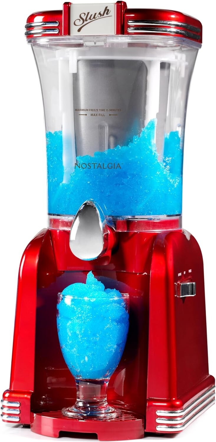 32-Ounce Retro Slushy Maker with Detachable Cup Rest for Effortless Entertaining