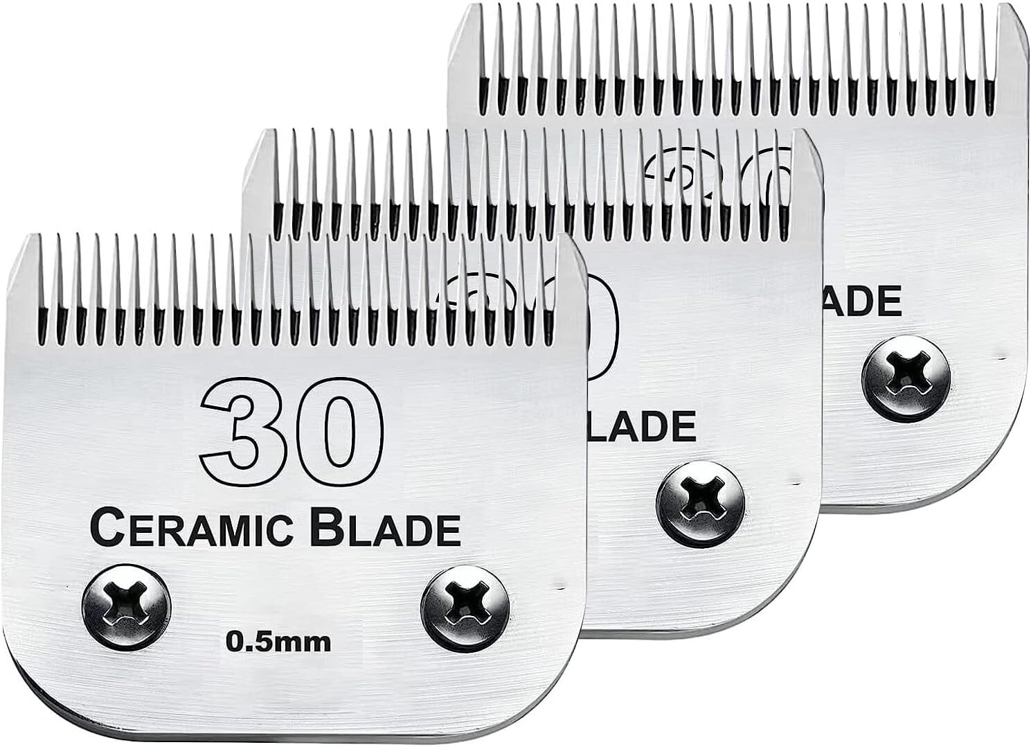 Heat Resistant 3-Pack Dog Clipper Replacement Blades - Fits Wahl/Oster Models