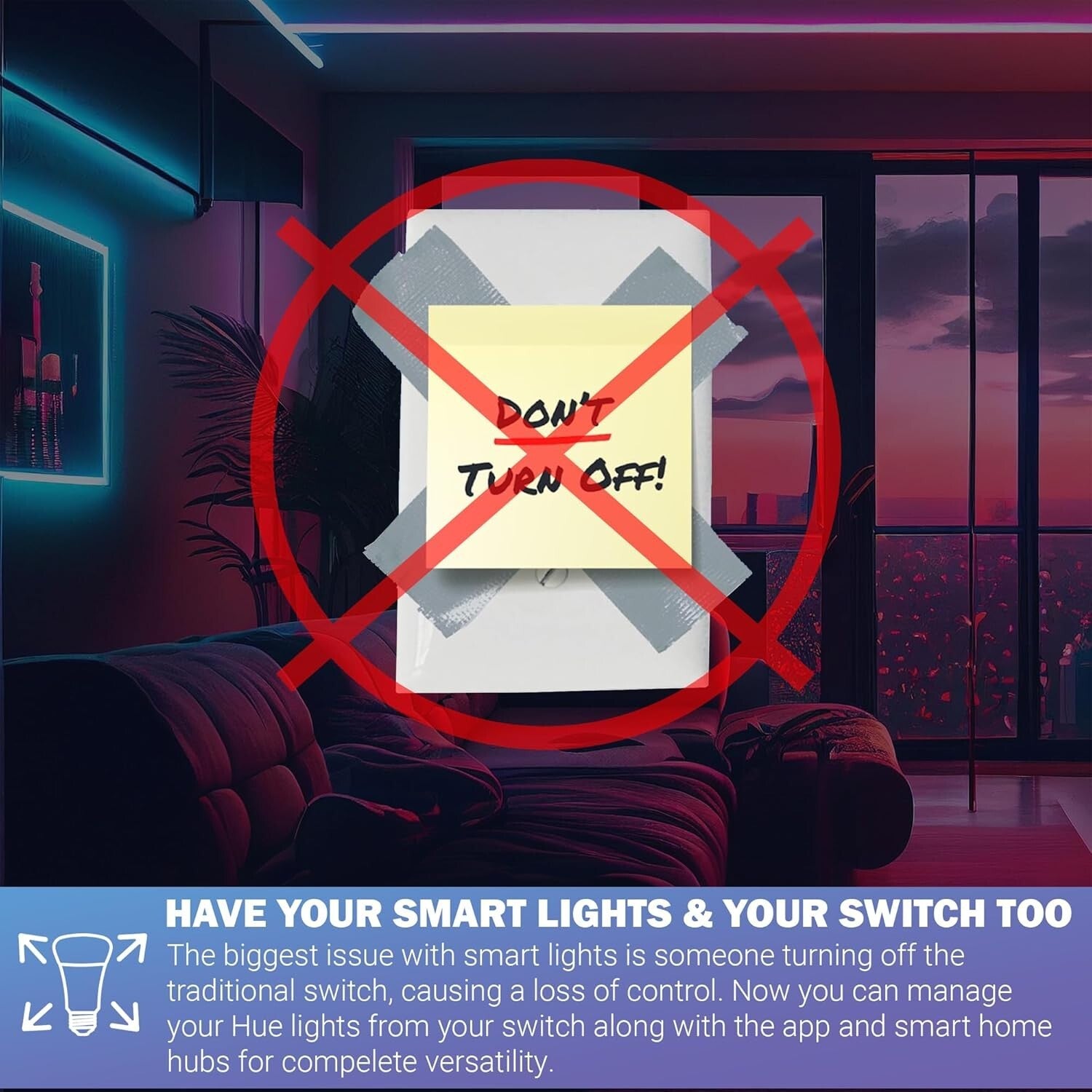 Customizable Philips Hue Battery-Free Dimming Switch - 3 Pack, Variety of Colors