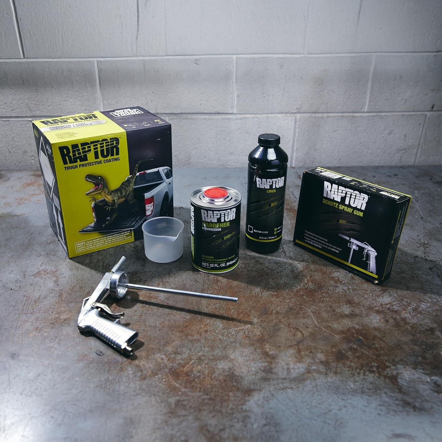 Raptor Tough Spray-On Bed Liner Kit with Rapid-Drying Flexibility for Trucks