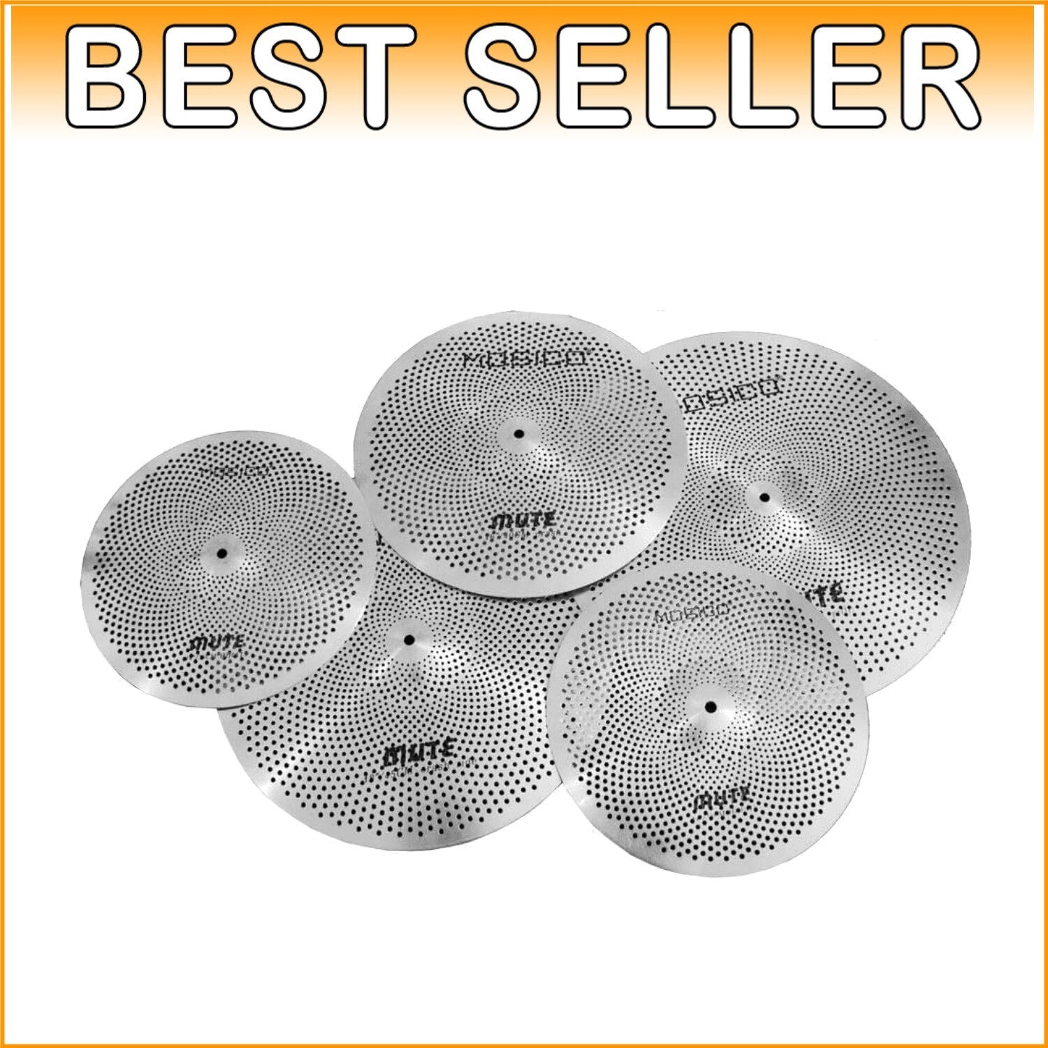 5-Piece Low Noise Cymbal Set for Beginners - Stainless Steel Construction